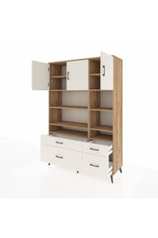 Hyperion Dolap 10 Raflı 4 Çekmeceli 3 Kapaklı 132x44x195 Çam-Aytaşı/Aytaşı
