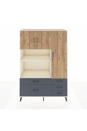 Hyperion Dolap 7 Raflı 5 Çekmeceli 3 Kapaklı 132x44x195 Aytaşı-Çam/Antrasit