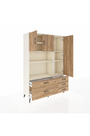 Hyperion Dolap 7 Raflı 5 Çekmeceli 3 Kapaklı 132x44x195 Aytaşı-Çam/Çam