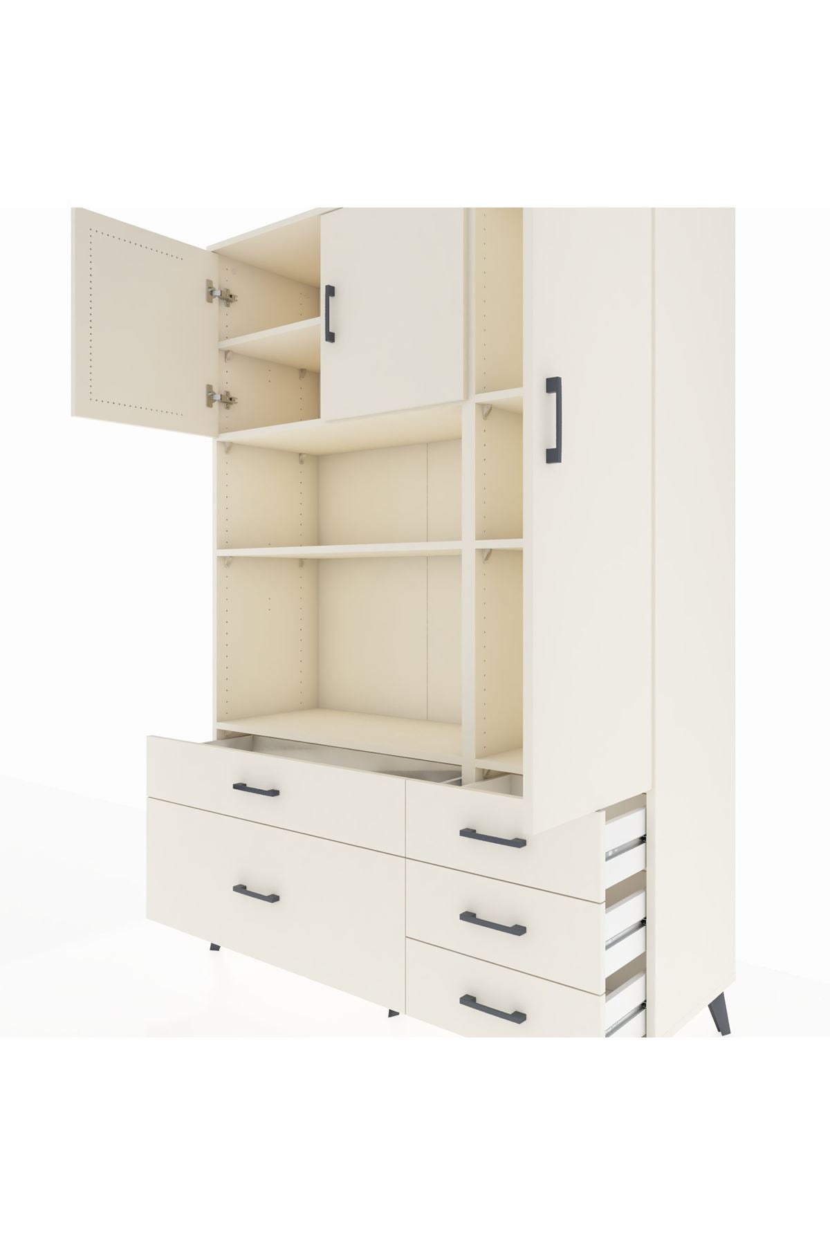 Hyperion Dolap 7 Raflı 5 Çekmeceli 3 Kapaklı 132x44x195 Aytaşı-Aytaşı/Aytaşı