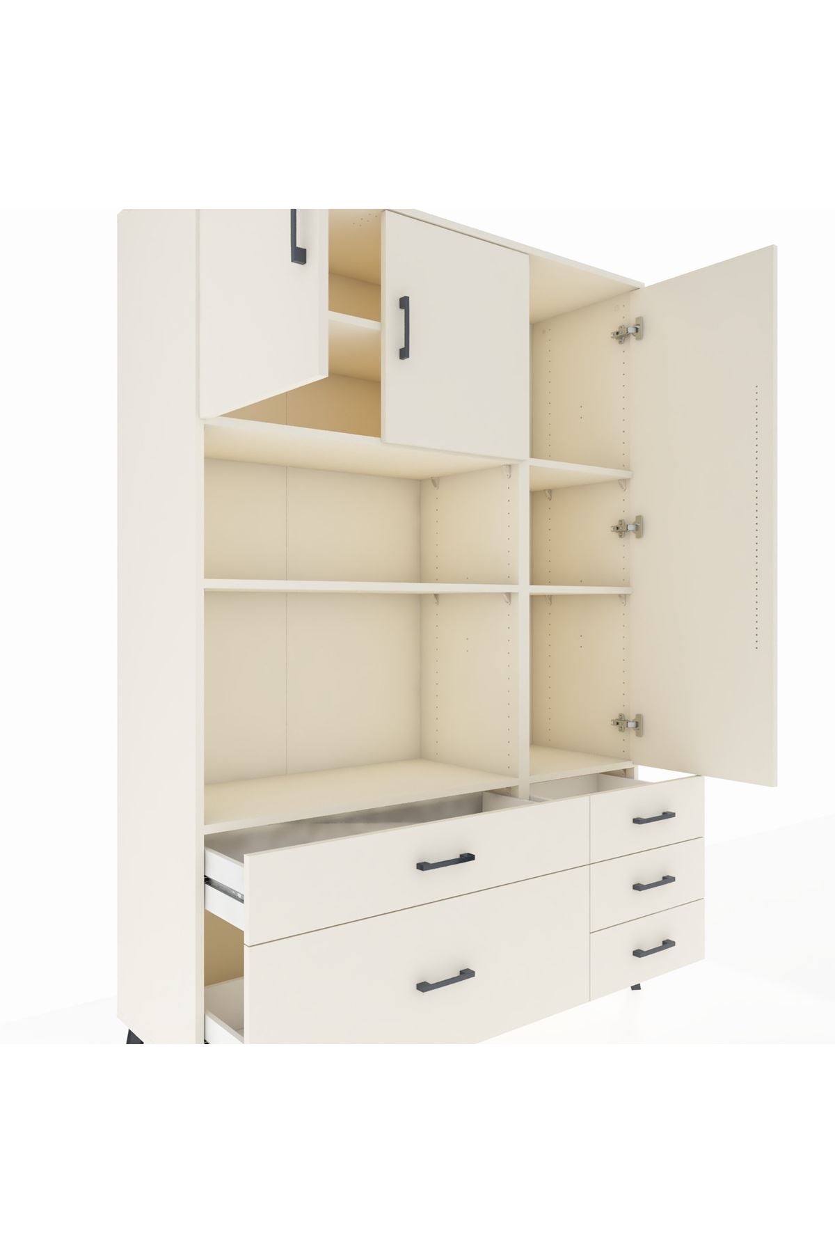 Hyperion Dolap 7 Raflı 5 Çekmeceli 3 Kapaklı 132x44x195 Aytaşı-Aytaşı/Aytaşı