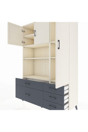 Hyperion Dolap 7 Raflı 5 Çekmeceli 3 Kapaklı 132x44x195 Aytaşı-Aytaşı/Antrasit