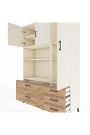 Hyperion Dolap 7 Raflı 5 Çekmeceli 3 Kapaklı 132x44x195 Aytaşı-Aytaşı/Çam
