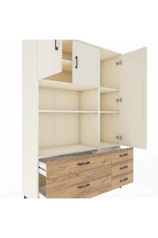 Hyperion Dolap 7 Raflı 5 Çekmeceli 3 Kapaklı 132x44x195 Aytaşı-Aytaşı/Çam