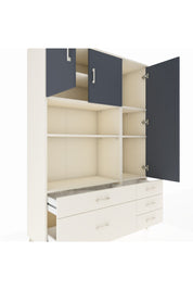 Hyperion Dolap 7 Raflı 5 Çekmeceli 3 Kapaklı 132x44x195 Aytaşı-Antrasit/Aytaşı