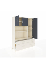 Hyperion Dolap 7 Raflı 5 Çekmeceli 3 Kapaklı 132x44x195 Aytaşı-Antrasit/Aytaşı