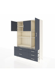 Hyperion Dolap 7 Raflı 5 Çekmeceli 3 Kapaklı 132x44x195 Aytaşı-Antrasit/Antrasit