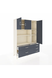 Hyperion Dolap 7 Raflı 5 Çekmeceli 3 Kapaklı 132x44x195 Aytaşı-Antrasit/Antrasit