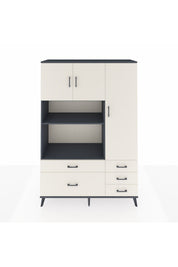 Hyperion Dolap 7 Raflı 5 Çekmeceli 3 Kapaklı 132x44x195 Antrasit-Aytaşı/Aytaşı