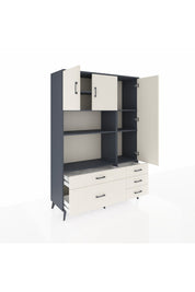 Hyperion Dolap 7 Raflı 5 Çekmeceli 3 Kapaklı 132x44x195 Antrasit-Aytaşı/Aytaşı