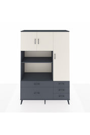 Hyperion Dolap 7 Raflı 5 Çekmeceli 3 Kapaklı 132x44x195 Antrasit-Aytaşı/Antrasit