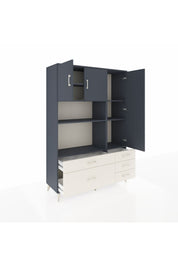 Hyperion Dolap 7 Raflı 5 Çekmeceli 3 Kapaklı 132x44x195 Antrasit-Antrasit/Aytaşı