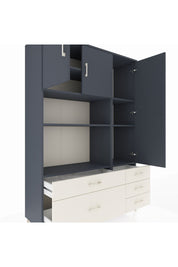 Hyperion Dolap 7 Raflı 5 Çekmeceli 3 Kapaklı 132x44x195 Antrasit-Antrasit/Aytaşı