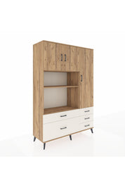 Hyperion Dolap 7 Raflı 5 Çekmeceli 3 Kapaklı 132x44x195 Çam-Çam/Aytaşı