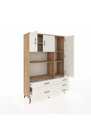 Hyperion Dolap 7 Raflı 5 Çekmeceli 3 Kapaklı 132x44x195 Çam-Aytaşı/Aytaşı