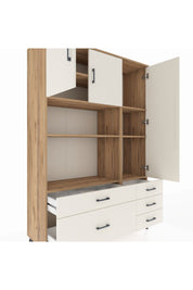Hyperion Dolap 7 Raflı 5 Çekmeceli 3 Kapaklı 132x44x195 Çam-Aytaşı/Aytaşı