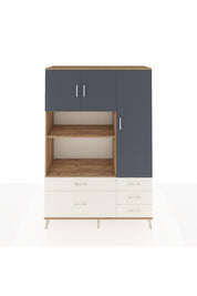 Hyperion Dolap 7 Raflı 5 Çekmeceli 3 Kapaklı 132x44x195 Çam-Antrasit/Aytaşı