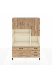 Hyperion Dolap 8 Raflı 5 Çekmeceli 3 Kapaklı 132x44x195 Aytaşı-Çam/Çam