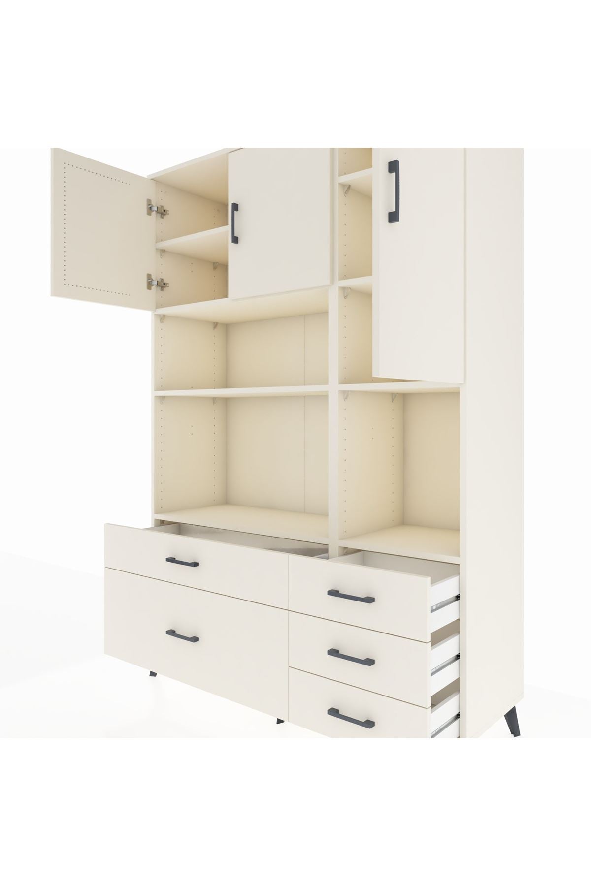 Hyperion Dolap 8 Raflı 5 Çekmeceli 3 Kapaklı 132x44x195 Aytaşı-Aytaşı/Aytaşı
