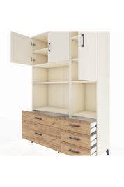 Hyperion Dolap 8 Raflı 5 Çekmeceli 3 Kapaklı 132x44x195 Aytaşı-Aytaşı/Çam