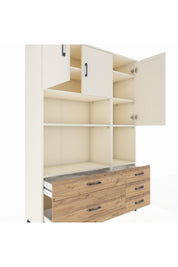 Hyperion Dolap 8 Raflı 5 Çekmeceli 3 Kapaklı 132x44x195 Aytaşı-Aytaşı/Çam
