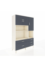 Hyperion Dolap 8 Raflı 5 Çekmeceli 3 Kapaklı 132x44x195 Aytaşı-Antrasit/Antrasit