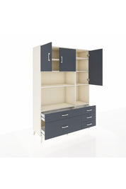 Hyperion Dolap 8 Raflı 5 Çekmeceli 3 Kapaklı 132x44x195 Aytaşı-Antrasit/Antrasit