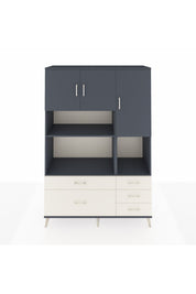 Hyperion Dolap 8 Raflı 5 Çekmeceli 3 Kapaklı 132x44x195 Antrasit-Antrasit/Aytaşı