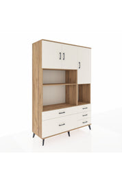 Hyperion Dolap 8 Raflı 5 Çekmeceli 3 Kapaklı 132x44x195 Çam-Aytaşı/Aytaşı