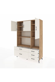 Hyperion Dolap 8 Raflı 5 Çekmeceli 3 Kapaklı 132x44x195 Çam-Aytaşı/Aytaşı