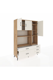 Hyperion Dolap 8 Raflı 5 Çekmeceli 3 Kapaklı 132x44x195 Çam-Aytaşı/Aytaşı
