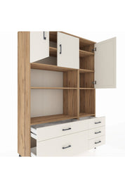 Hyperion Dolap 8 Raflı 5 Çekmeceli 3 Kapaklı 132x44x195 Çam-Aytaşı/Aytaşı