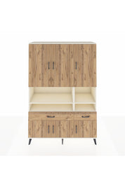 Hyperion Dolap 8 Raflı 2 Çekmeceli 6 Kapaklı 132x44x195 Aytaşı-Çam/Çam