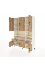 Hyperion Dolap 8 Raflı 2 Çekmeceli 6 Kapaklı 132x44x195 Aytaşı-Çam/Çam