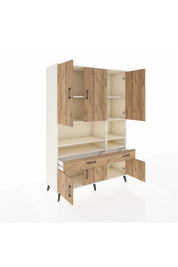 Hyperion Dolap 8 Raflı 2 Çekmeceli 6 Kapaklı 132x44x195 Aytaşı-Çam/Çam