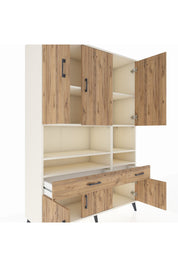 Hyperion Dolap 8 Raflı 2 Çekmeceli 6 Kapaklı 132x44x195 Aytaşı-Çam/Çam