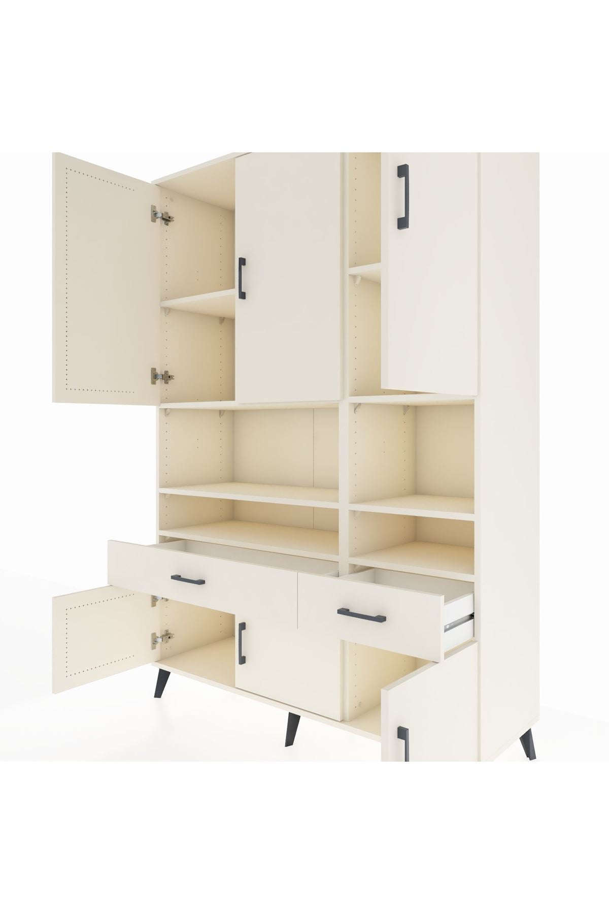 Hyperion Dolap 8 Raflı 2 Çekmeceli 6 Kapaklı 132x44x195 Aytaşı-Aytaşı/Aytaşı