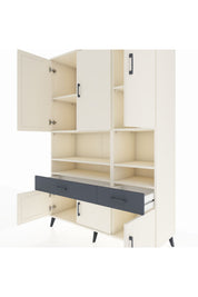 Hyperion Dolap 8 Raflı 2 Çekmeceli 6 Kapaklı 132x44x195 Aytaşı-Aytaşı/Antrasit