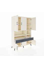 Hyperion Dolap 8 Raflı 2 Çekmeceli 6 Kapaklı 132x44x195 Aytaşı-Aytaşı/Antrasit