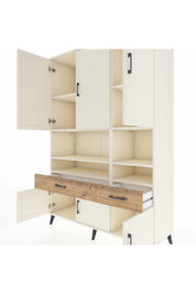 Hyperion Dolap 8 Raflı 2 Çekmeceli 6 Kapaklı 132x44x195 Aytaşı-Aytaşı/Çam