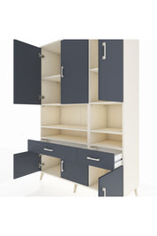 Hyperion Dolap 8 Raflı 2 Çekmeceli 6 Kapaklı 132x44x195 Aytaşı-Antrasit/Antrasit