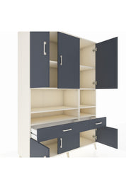 Hyperion Dolap 8 Raflı 2 Çekmeceli 6 Kapaklı 132x44x195 Aytaşı-Antrasit/Antrasit