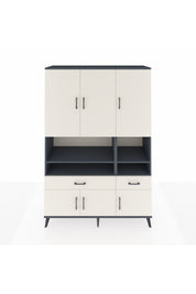 Hyperion Dolap 8 Raflı 2 Çekmeceli 6 Kapaklı 132x44x195 Antrasit-Aytaşı/Aytaşı