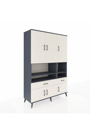 Hyperion Dolap 8 Raflı 2 Çekmeceli 6 Kapaklı 132x44x195 Antrasit-Aytaşı/Aytaşı