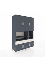 Hyperion Dolap 8 Raflı 2 Çekmeceli 6 Kapaklı 132x44x195 Antrasit-Antrasit/Aytaşı