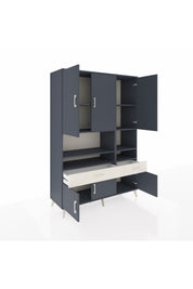 Hyperion Dolap 8 Raflı 2 Çekmeceli 6 Kapaklı 132x44x195 Antrasit-Antrasit/Aytaşı