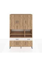 Hyperion Dolap 8 Raflı 2 Çekmeceli 6 Kapaklı 132x44x195 Çam-Çam/Aytaşı