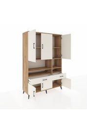 Hyperion Dolap 8 Raflı 2 Çekmeceli 6 Kapaklı 132x44x195 Çam-Aytaşı/Aytaşı