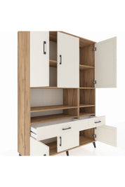 Hyperion Dolap 8 Raflı 2 Çekmeceli 6 Kapaklı 132x44x195 Çam-Aytaşı/Aytaşı
