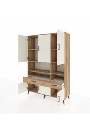 Hyperion Dolap 8 Raflı 2 Çekmeceli 6 Kapaklı 132x44x195 Çam-Aytaşı/Çam